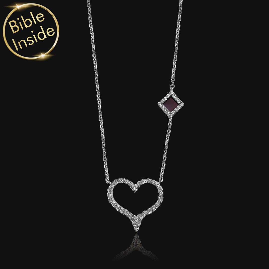 Unique Valentine's day gift for her devotional heart necklace