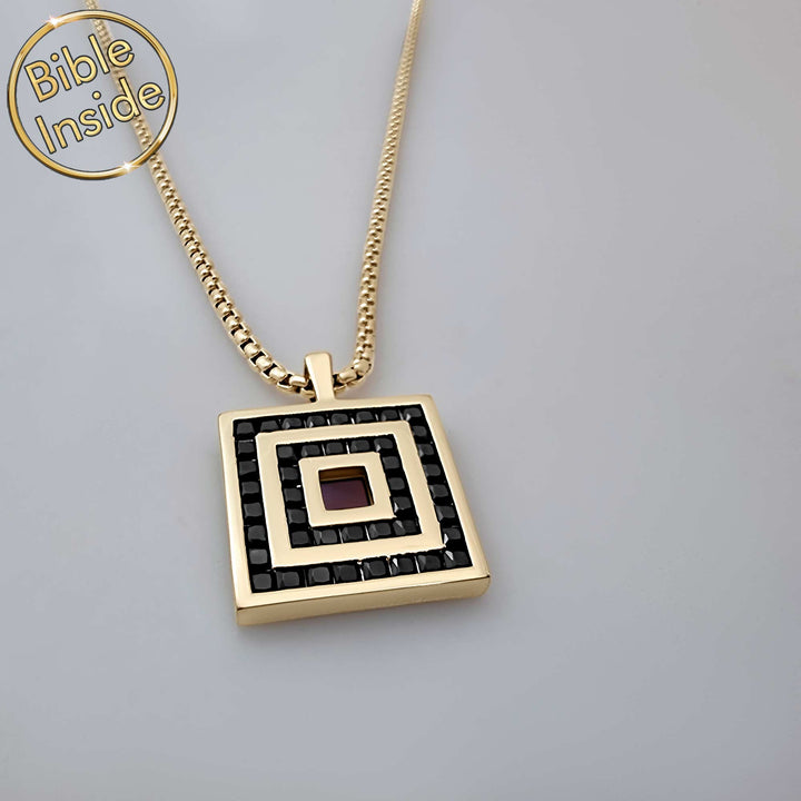 Polished Nano Bible pendant on chain, refined Valentine's gift for me.