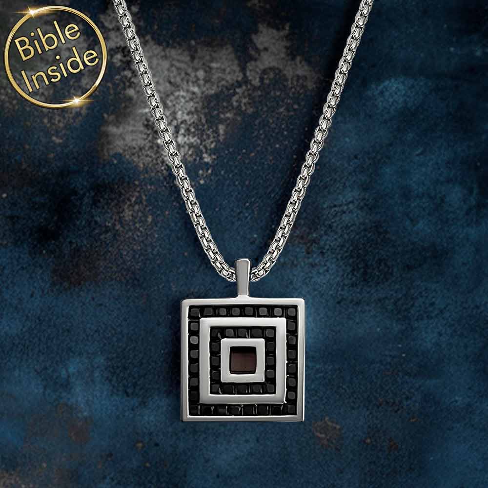 Valentine's day present idea for him – minimalist men's necklace with New Testament