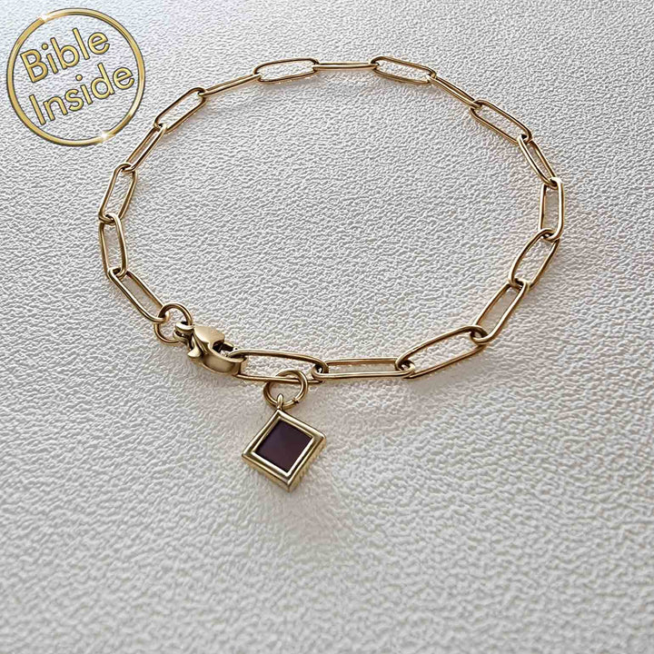 Gold-finish stainless steel bracelet, a small valentine day gift for friends – faith jewelry
