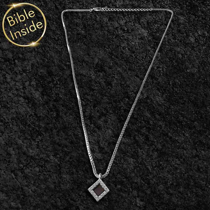 Valentine's day present for girlfriend with rhombus pendant for daily wear