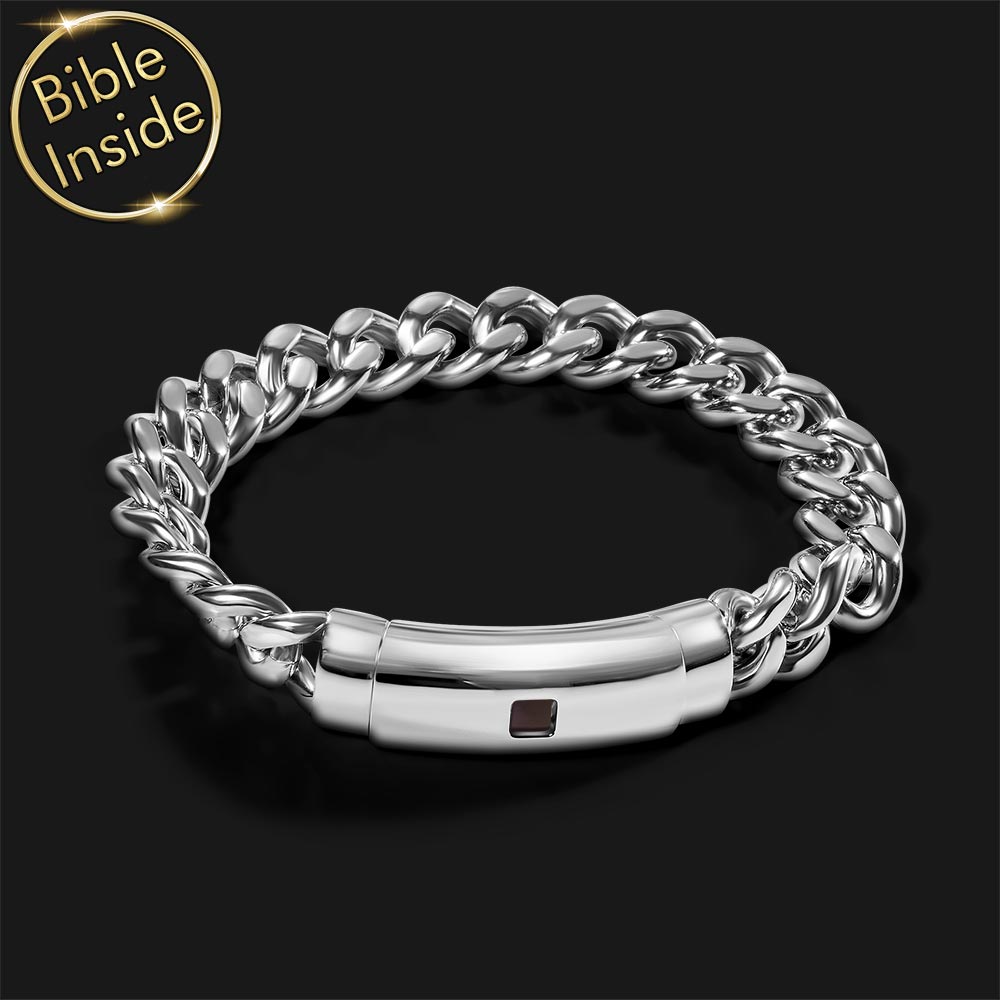 Valentine's day gift idea for boyfriend – bold bracelet with nano scripture