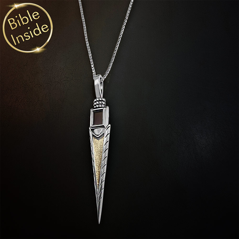 Valentine's day idea for your boyfriend — nano Bible arrow necklace for daily wear