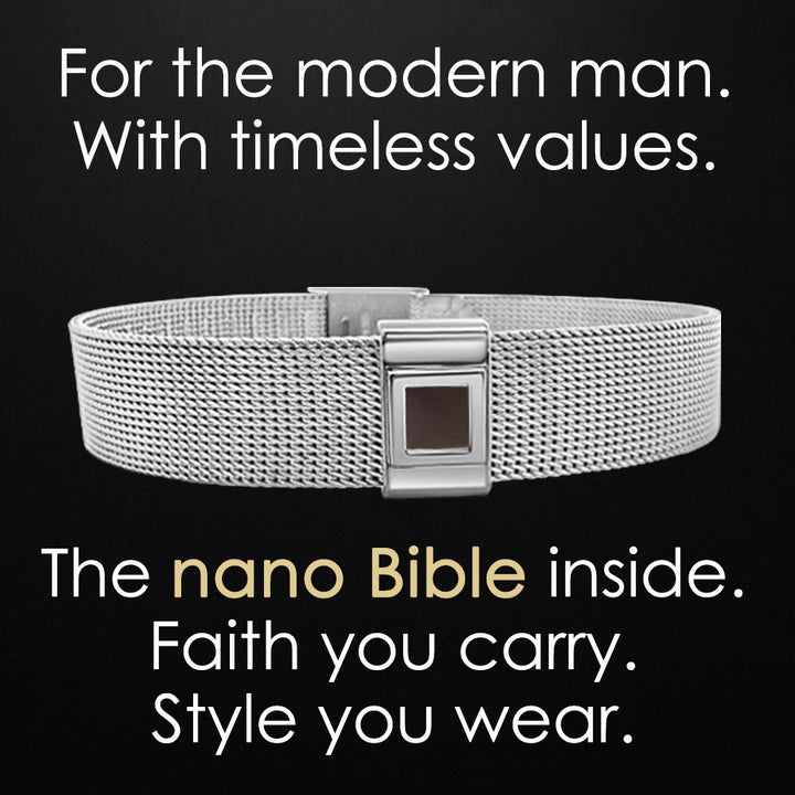 Gift idea for boyfriend Valentine day bracelet with New Testament chip