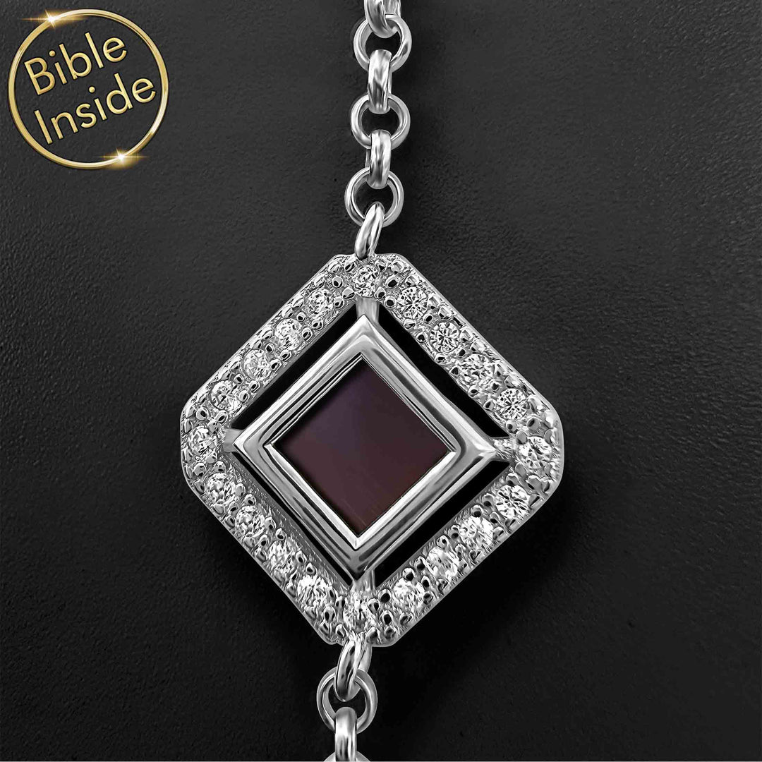 Diamond accent rhombus bracelet – gift for teacher on Valentine's day