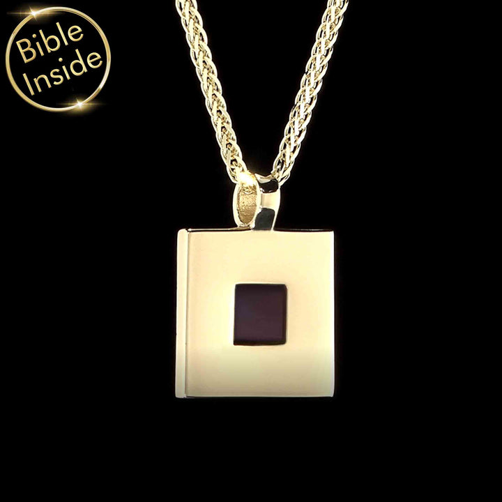 Cubo pendant – valentine's day gift idea for boyfriend, gold finish