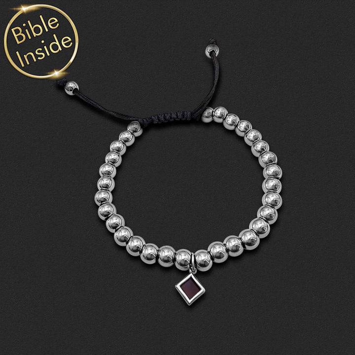 Valentine's day gift idea for girlfriend – elegant silver finish Bible bracelet for women