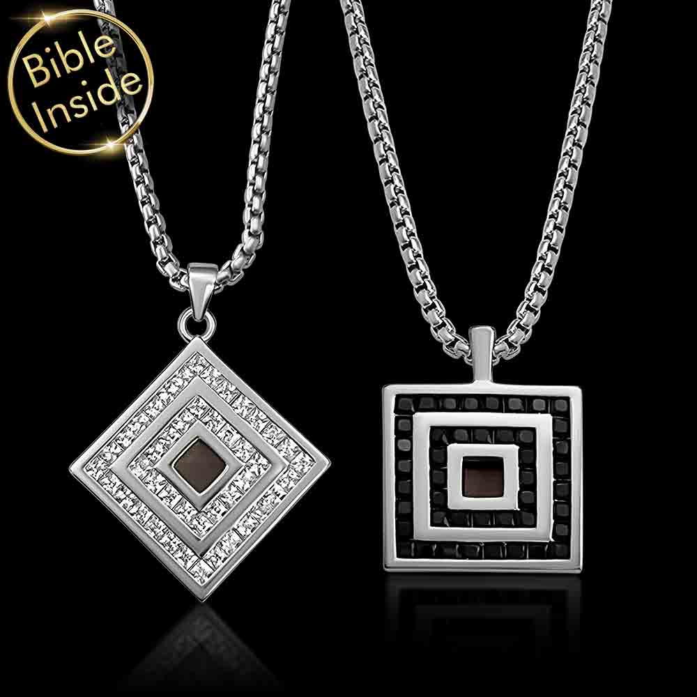 Valentine gift idea for him polished men’s nano Bible pendant