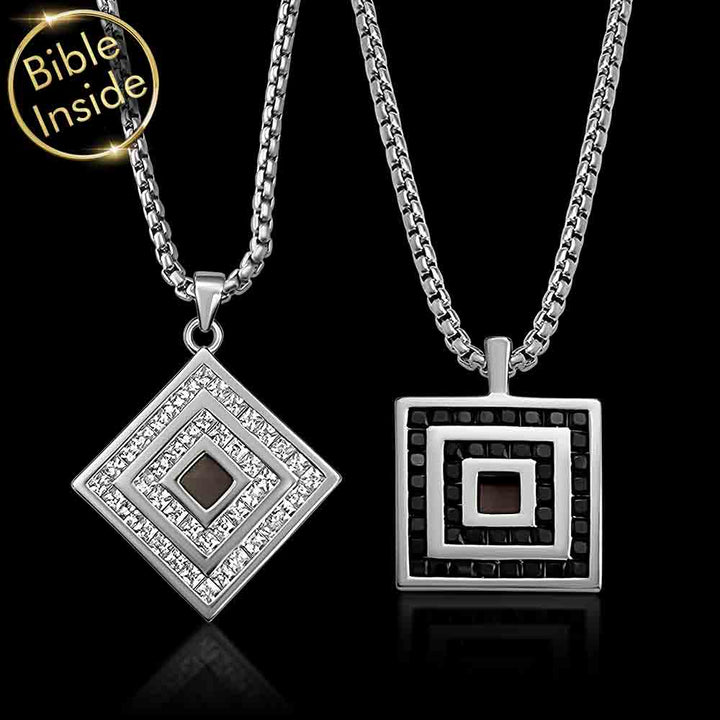 Valentine gift idea for him polished men’s nano Bible pendant