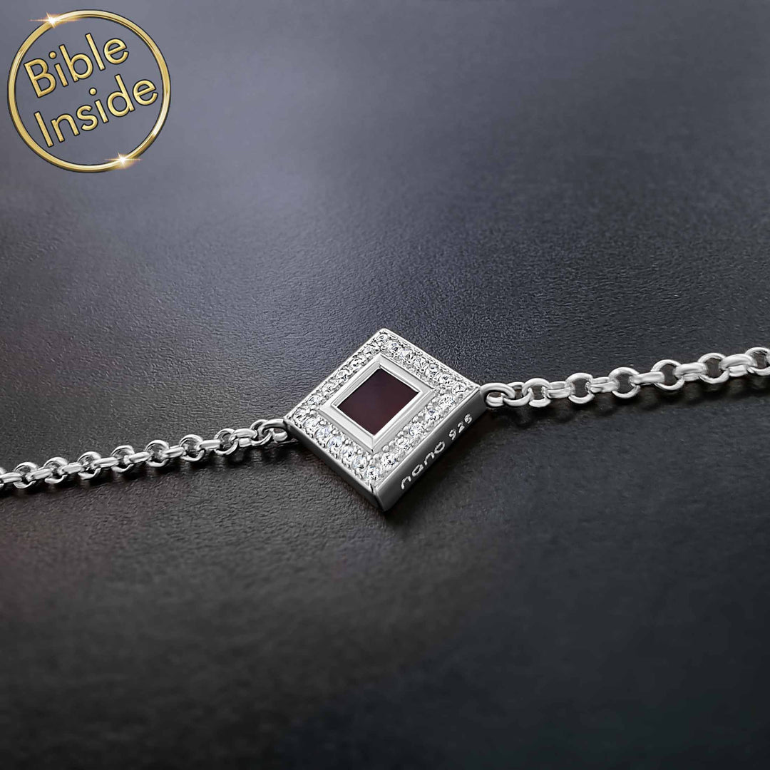 Elegant cute Valentine's Day gift idea – rhombus nano Bible bracelet for girlfriend