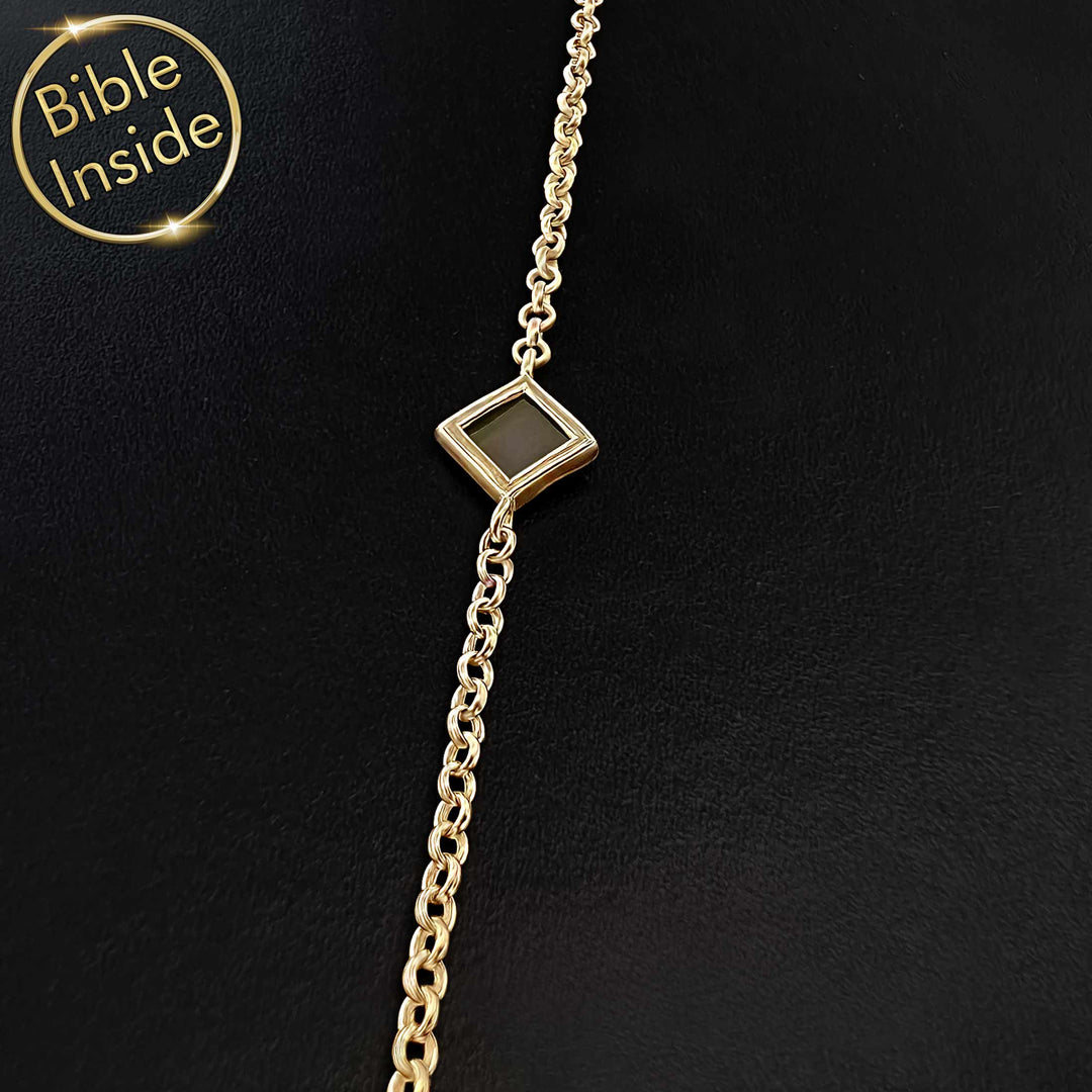 14k gold cute Valentine's Day gift idea – rhombus bracelet for daily wear
