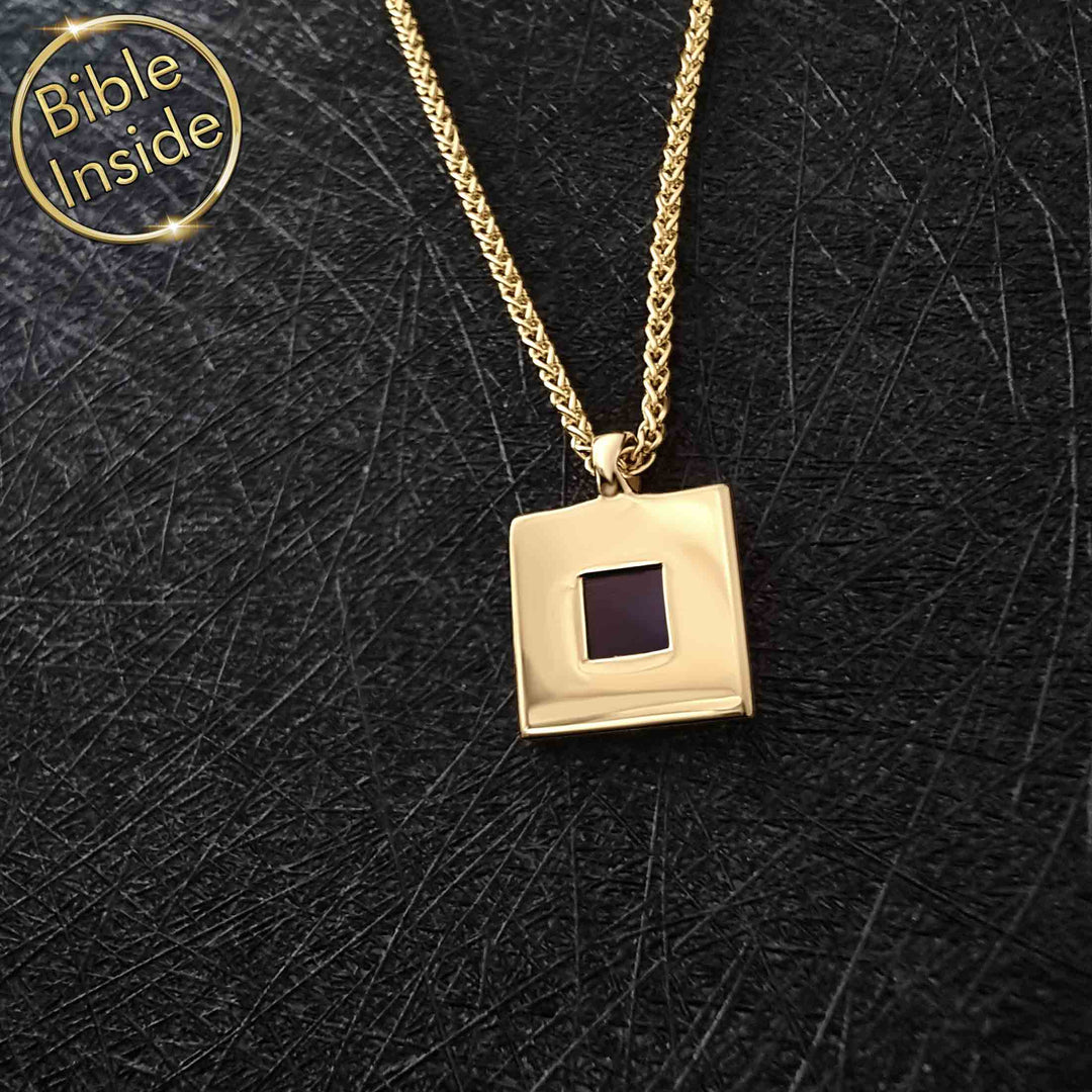 Gold plated cool Valentine's day gift idea – modern faith necklace for him