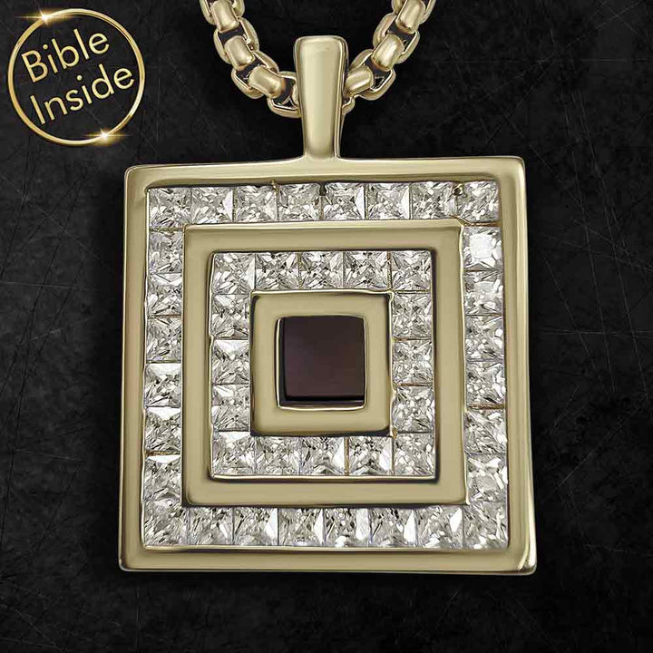 Romantic valentine's day present idea for him – Romeo square pendant in gold
