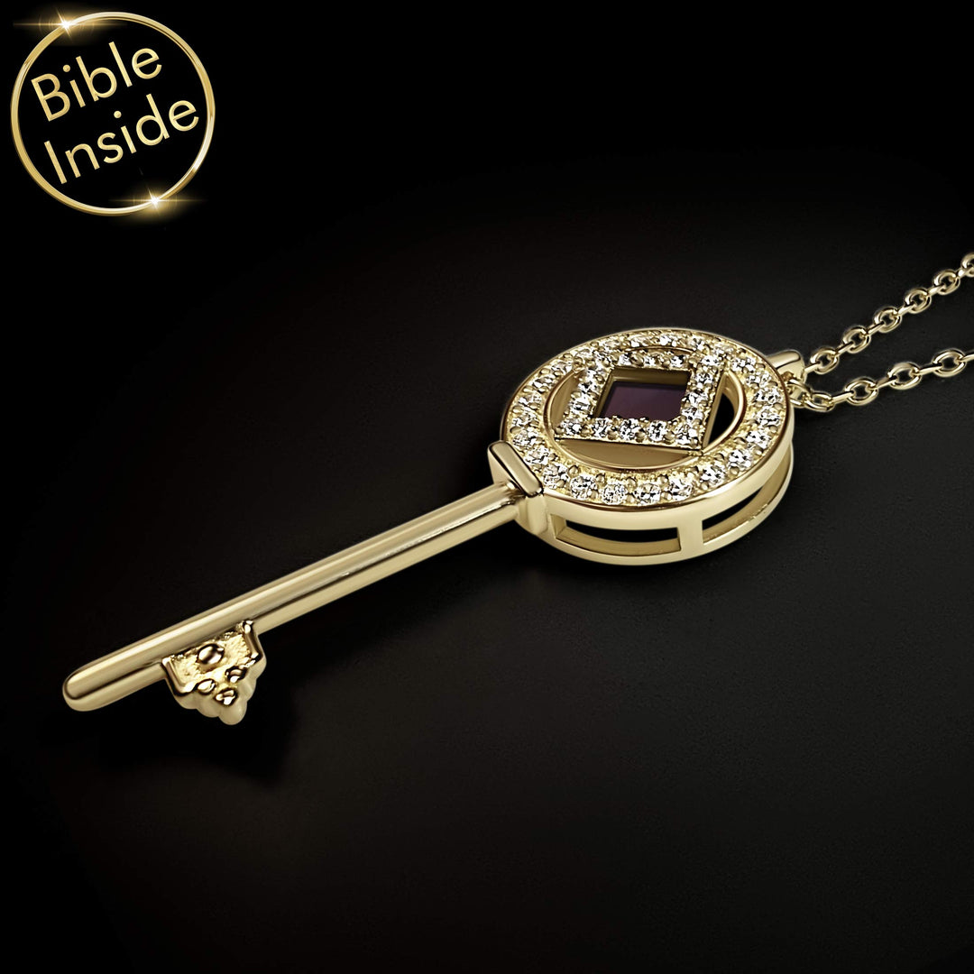 Idea for Valentine gift nano Bible necklace, romantic Christian jewelry