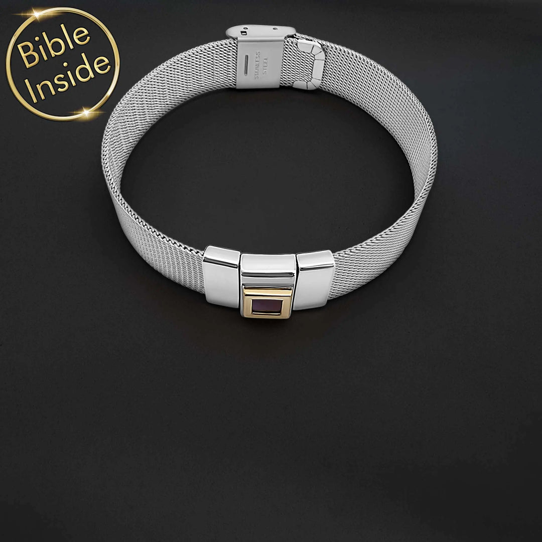 Cool valentine's day gift idea Christian bracelet for boys with micro Bible