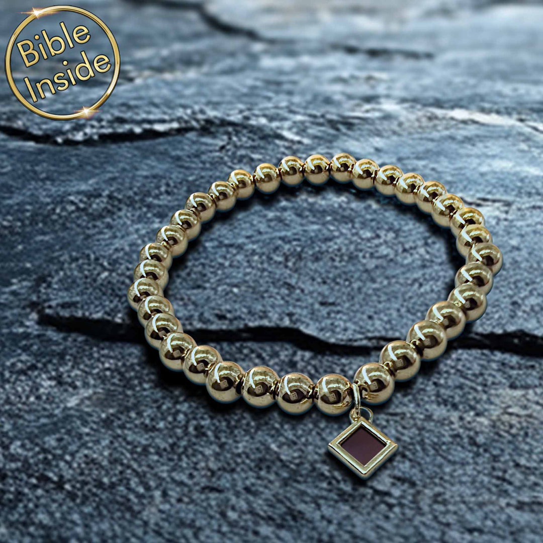 Good Valentine's day gift idea – stainless steel Christian bracelet in gold finish
