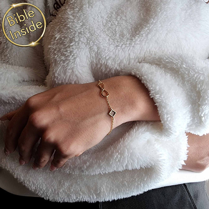 Elegant valentine's day gift for girlfriend featuring Milan bracelet with scripture inside