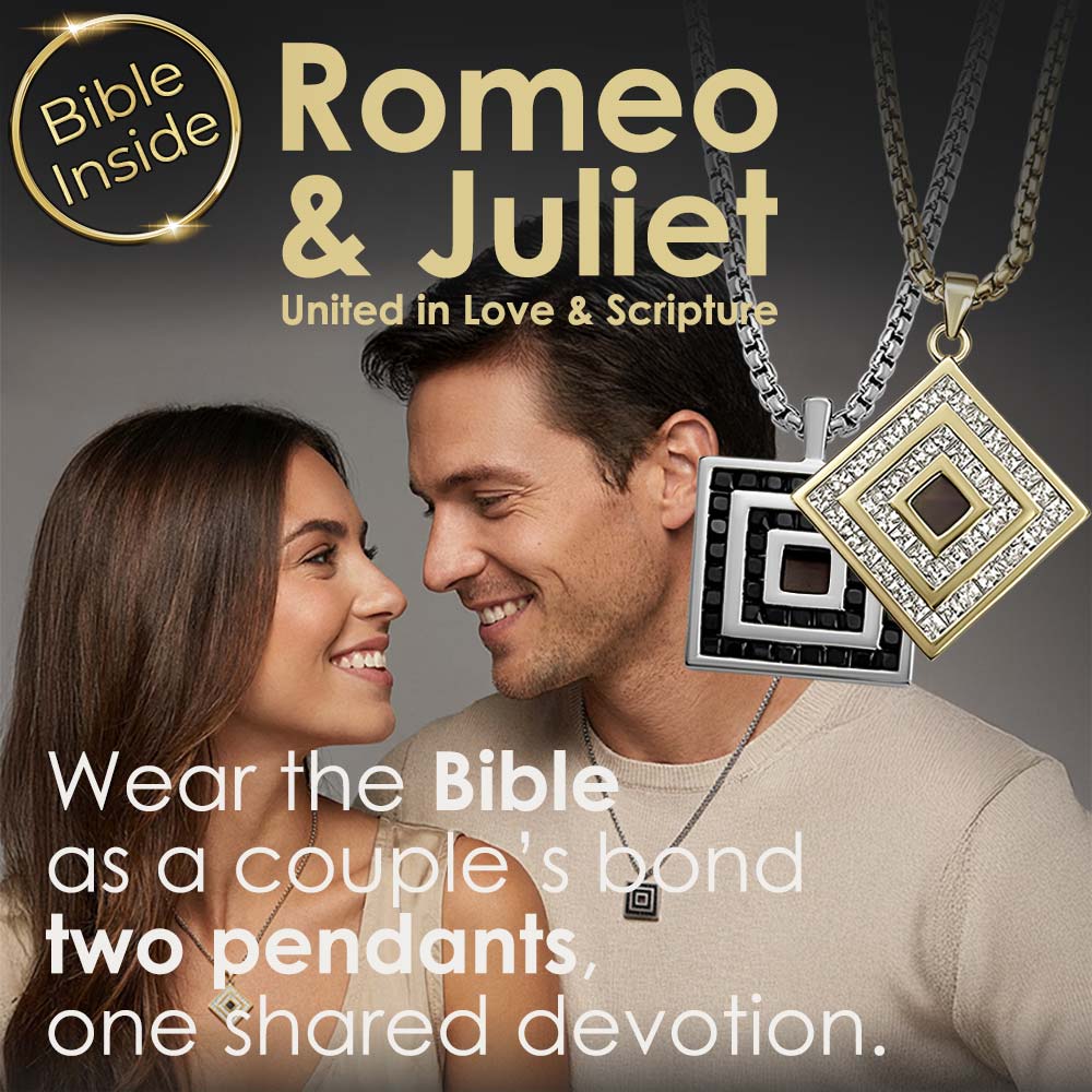 Valentine gift idea for him Christian necklace with hidden New Testament chip