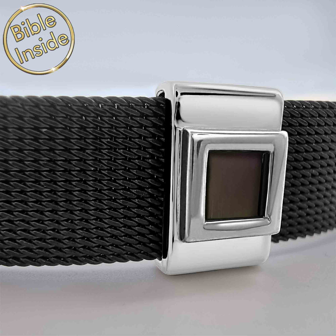 Mens Christian bracelet — valentines day gift with nano Bible