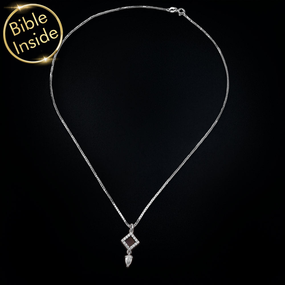 Romantic Valentine’s day gift for fiance necklace with Bible scripture inside