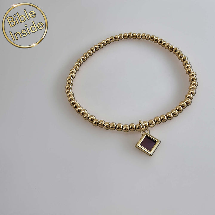 Valentine's day gift for teacher – polished bracelet with New Testament chip inside