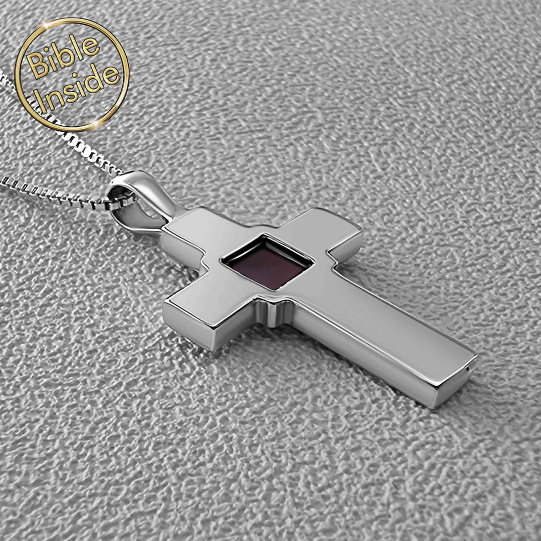 Valentines day pendant with cross charm in sterling silver – My Nano Jewelry