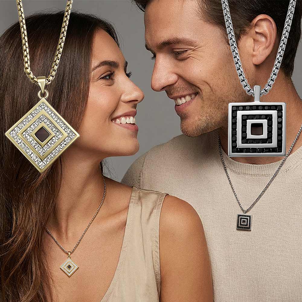 Valentine's day idea for your boyfriend — Romeo & Juliet necklace with nano Bible chip