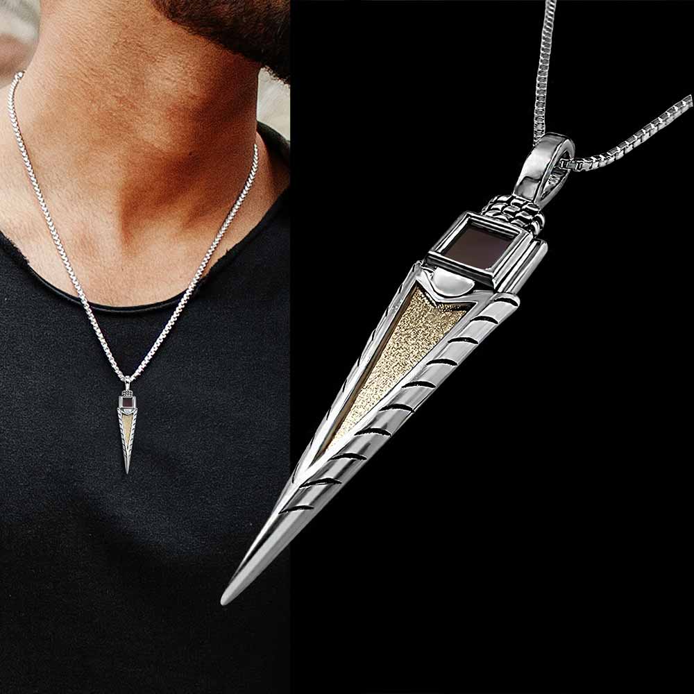 Valentine's day idea for your boyfriend — arrow necklace with nano Bible chip