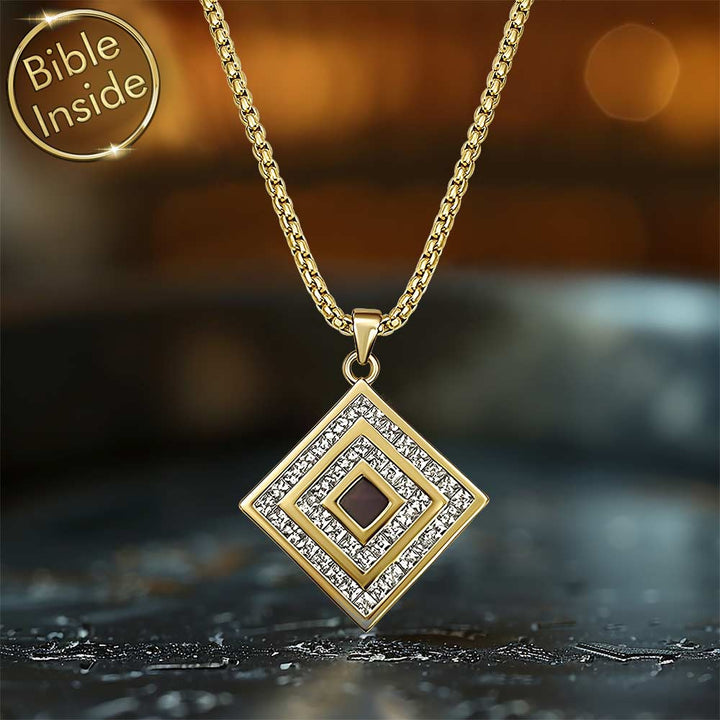 Idea for Valentines day present Juliet necklace with New Testament nano Bible chip