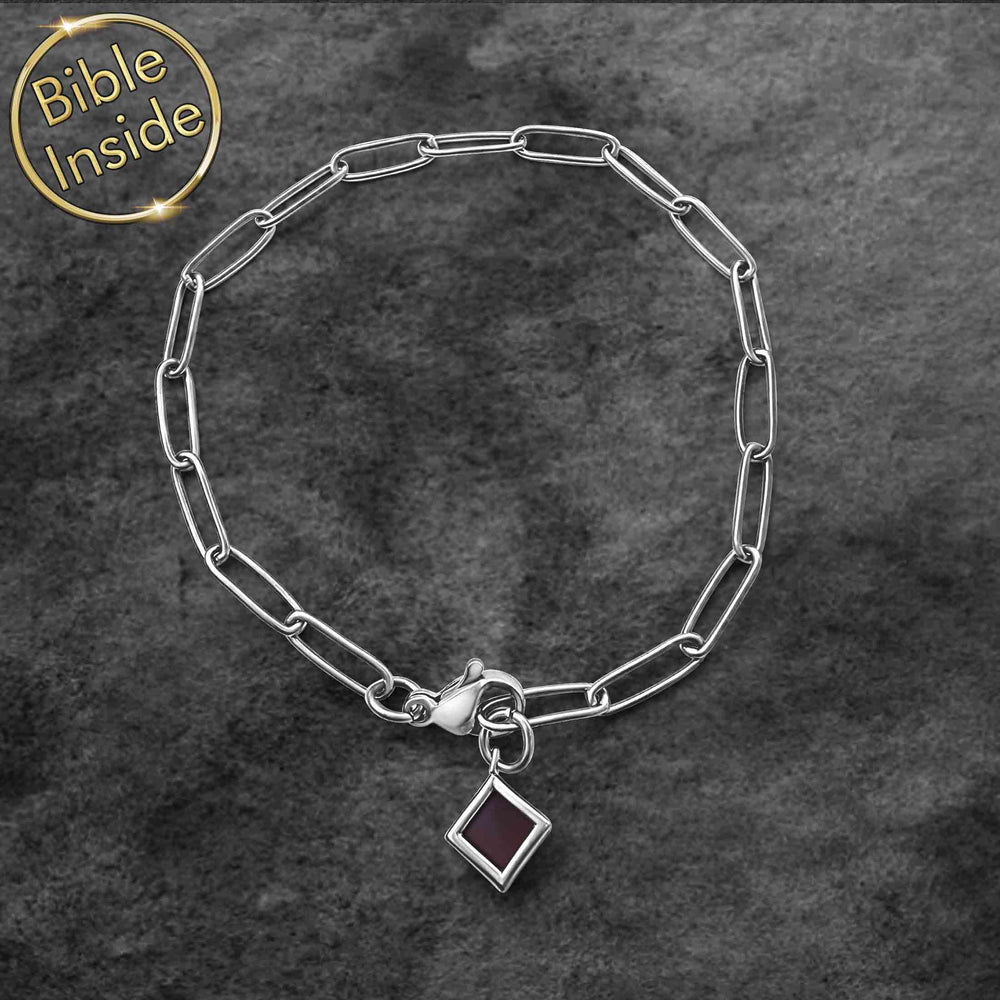 Valentine's day gift for girlfriend in stainless steel with New Testament chip