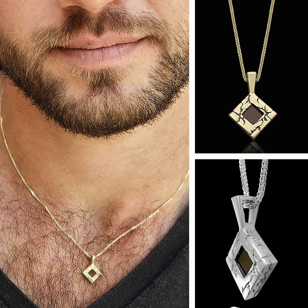 Valentine's day present idea for boyfriend – lightning rhombus necklace with Nano Bible inside