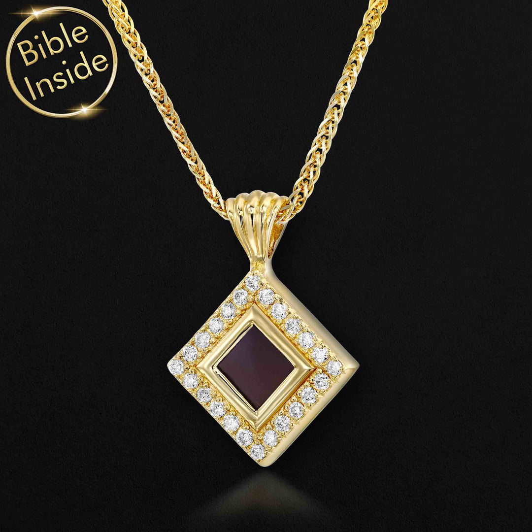 creative valentines ideas and idea for Valentine's day gift Bible necklace Elizabeth pendant in gold finish