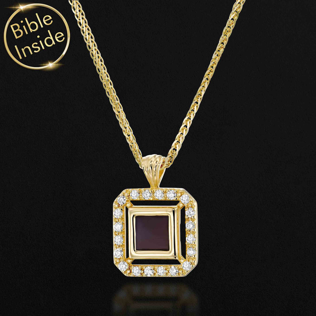 Special valentine's gift for her – unusual Christian jewelry with New Testament chip