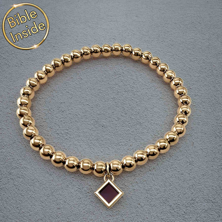 Gold Valentine's gift for me bracelet with nano Bible chip insid