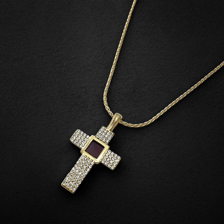 Valentine's Day gift for fiance necklace – cross symbol with New Testament chip