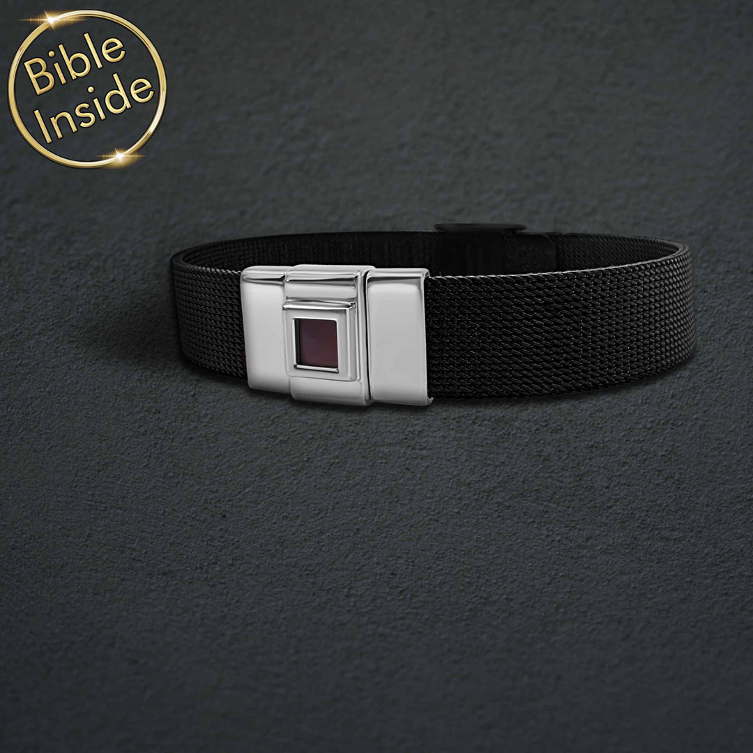 Valentine's day idea for your boyfriend – men's Christian bracelet with Nano Bible chip