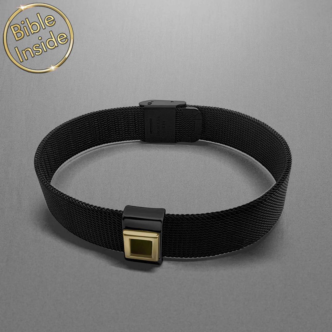Valentine gift idea for him rectangle Christian bracelet for daily wear