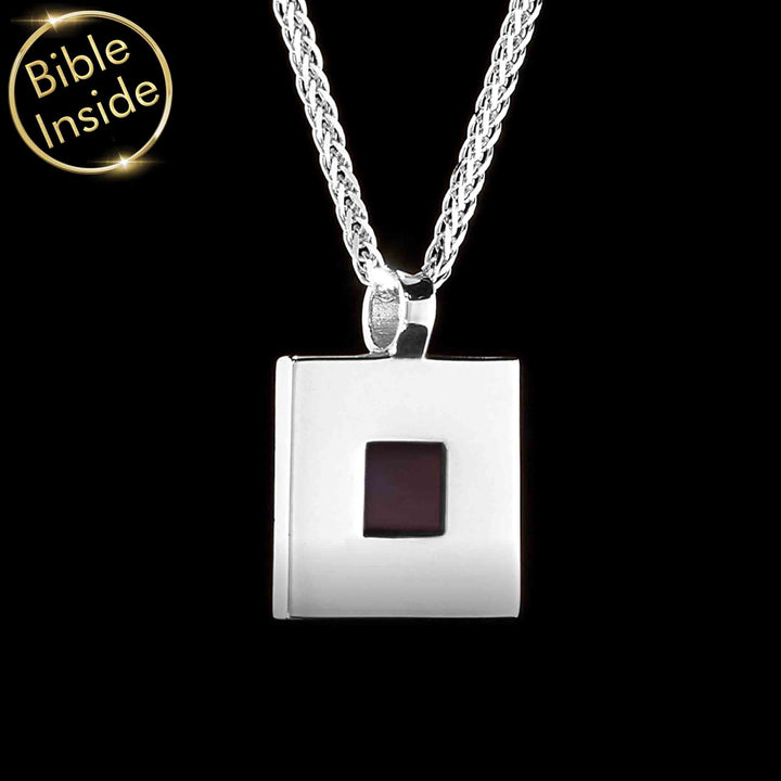 Cool Valentine's day gift idea with New Testament inside square pendant