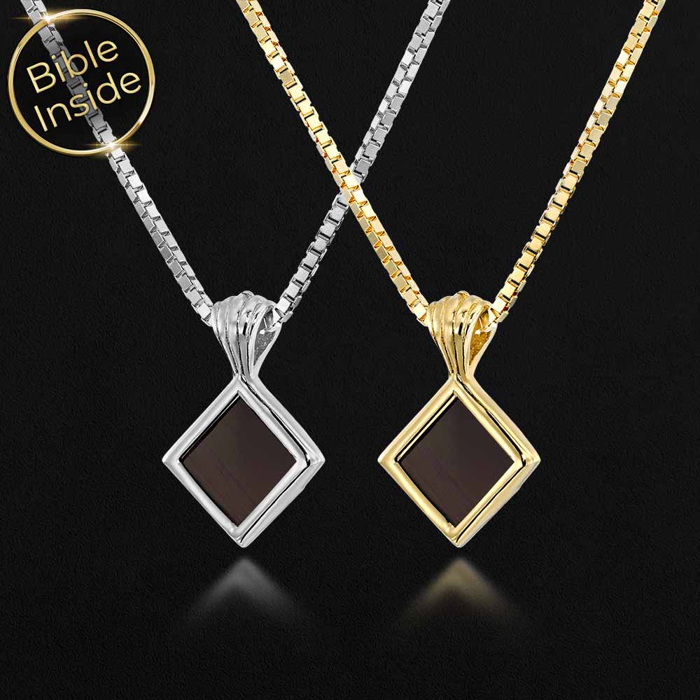 Best gift ideas for Valentine's day cute valentines gift ideas rhombus Scripture necklace