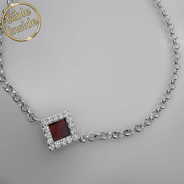 Bracelet Valentine's gift for friend featuring New Testament microchip