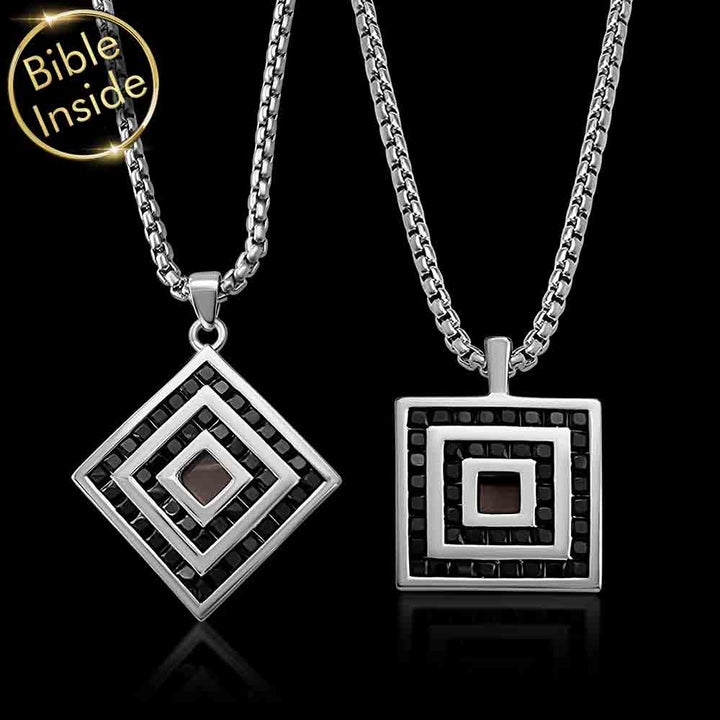 Valentine gift idea for him stylish necklace with hidden New Testament
