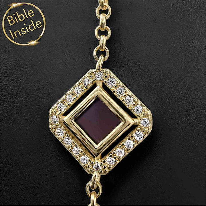 Valentine's gift for employee – gold bracelet with Bible chip
