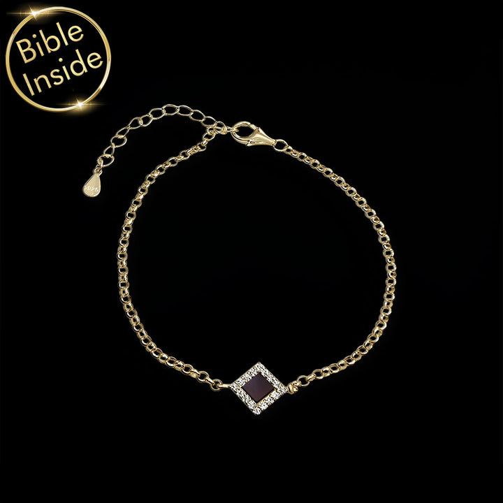 Valentine's day present idea for her — faith bracelet with micro Bible for Christian women