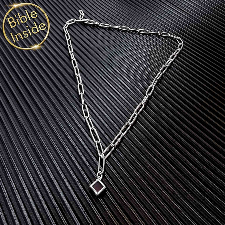 Valentine gifts necklace featuring New Testament on micro chip