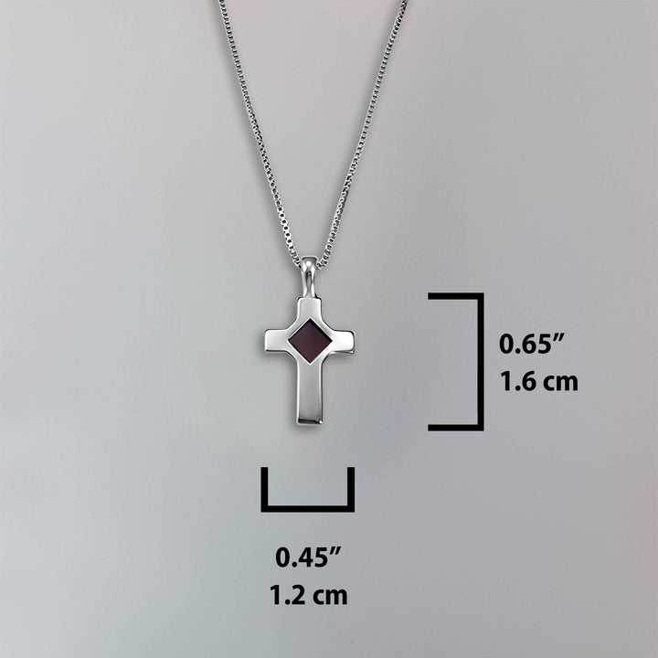 White gold cross necklace for women in 14k solid gold, minimalist design