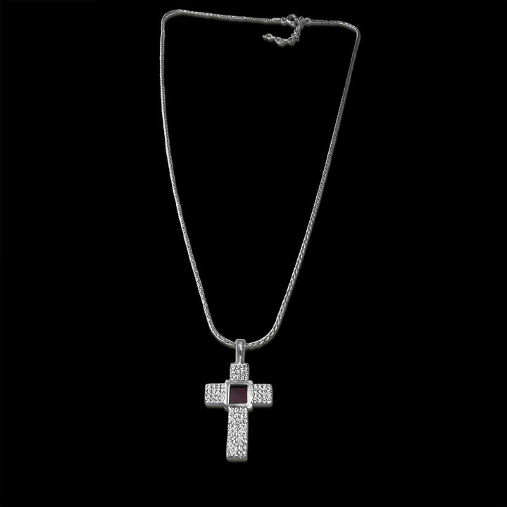 White gold cross necklace for women 14K – New Testament engraved inside