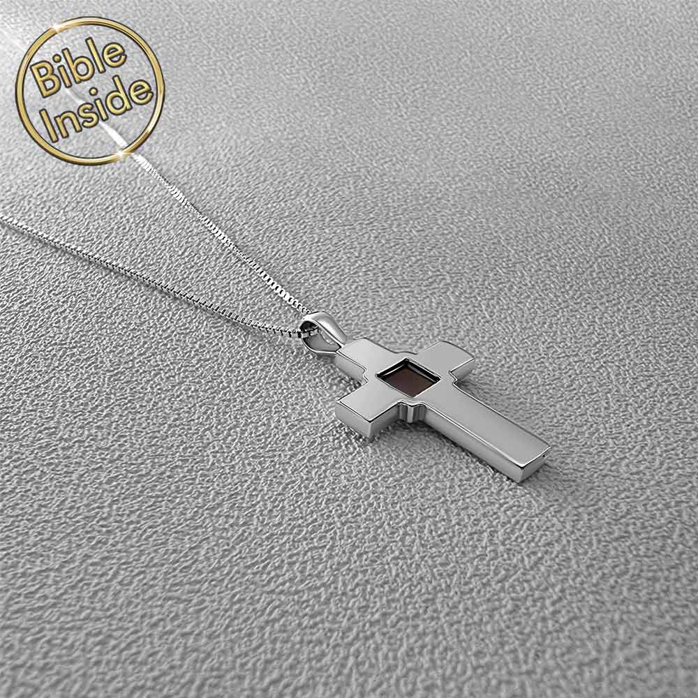 Solid 14k cross pendant white gold for daily wear – unisex jewelry